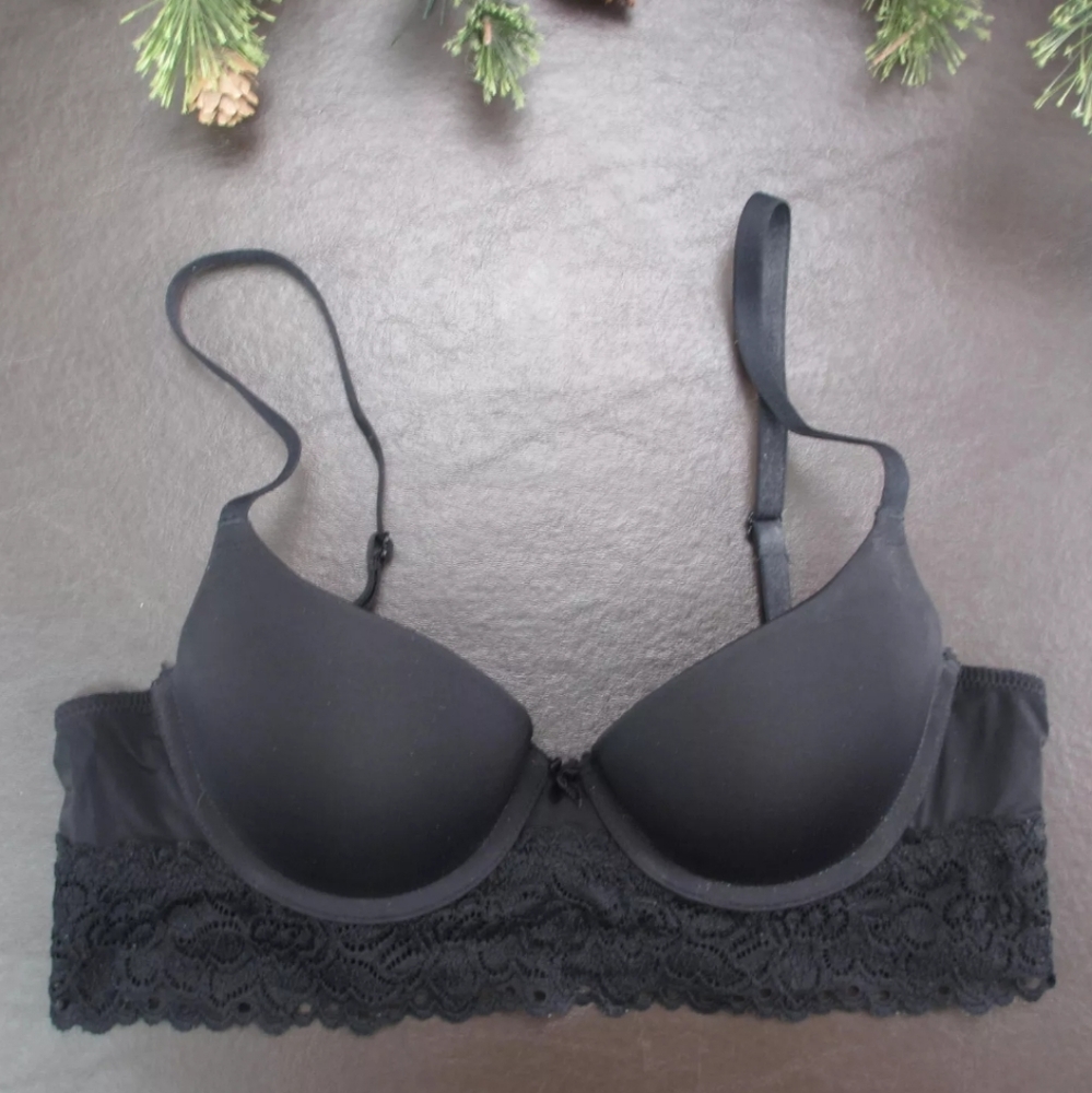 Aerie Elegant Black Lace Bra 34a Padded